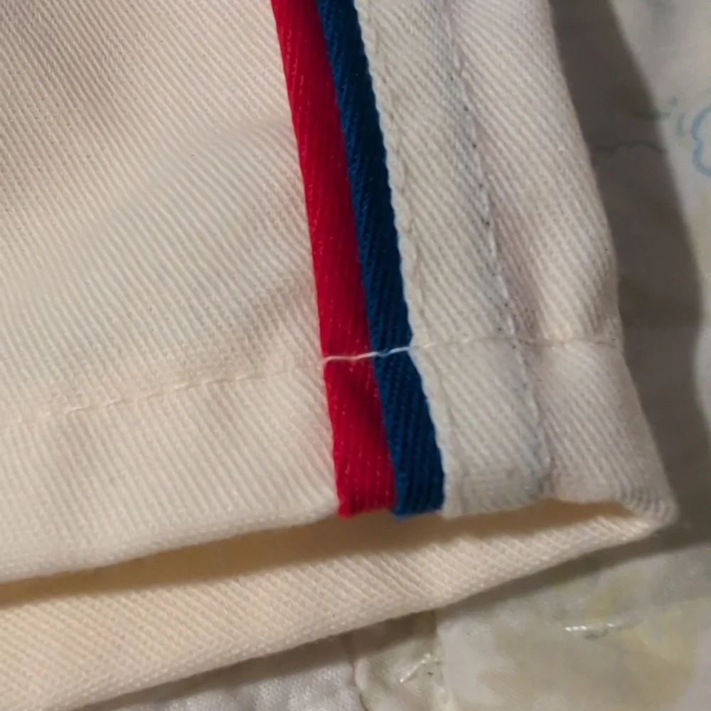70s 80s Vintage Kids Cream‎ Striped  Athletic Shorts Size 8 NWT Summer